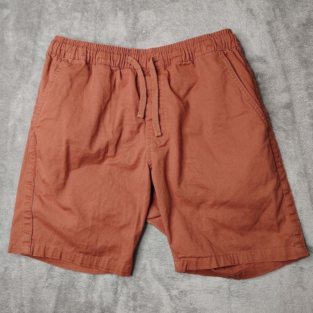 Katin Patio Shorts Men's Small Orange Elastic Waist‎ Drawstring Chino Surf